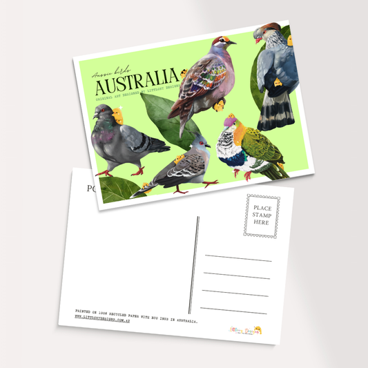 Australia Birds Postcard (green)