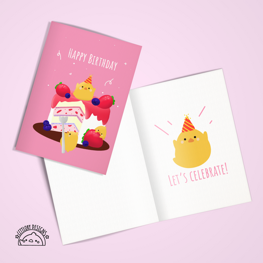 Happy Birthday Card (Mixed Berries Cake)