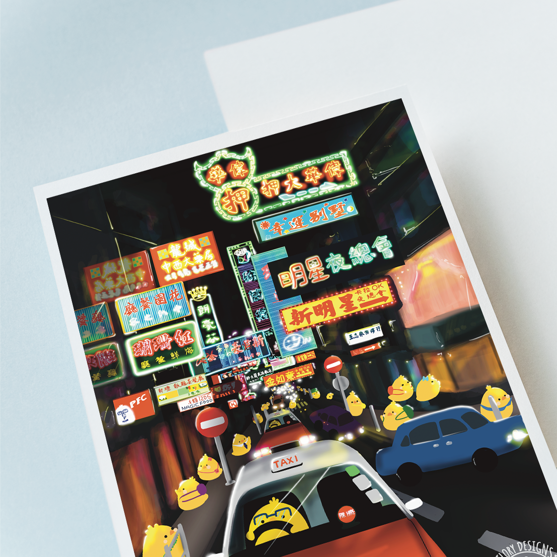 Hong Kong Night Art Print