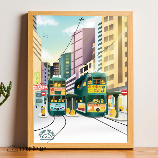 Hong Kong Tram Art Print