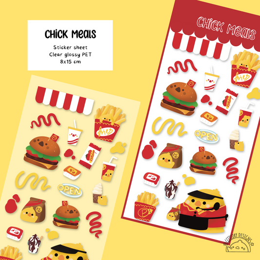 Chick Meals Sticker Sheet