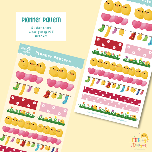 Planner Pattern Sticker Sheet