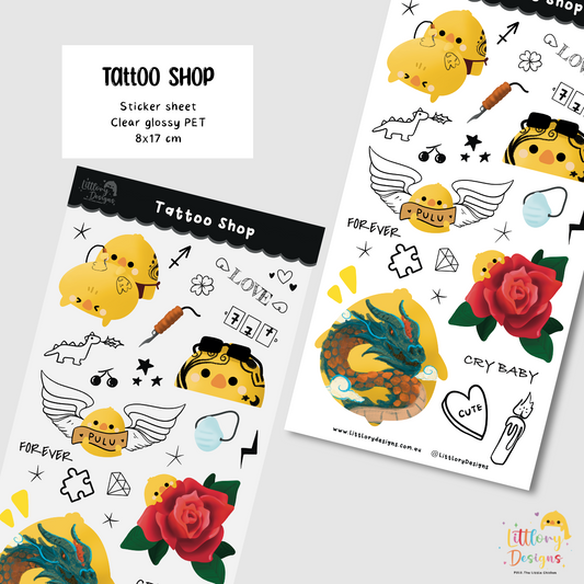 Tattoo Shop Sticker Sheet