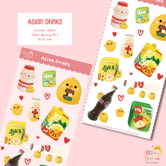 Asian Drinks Sticker Sheet
