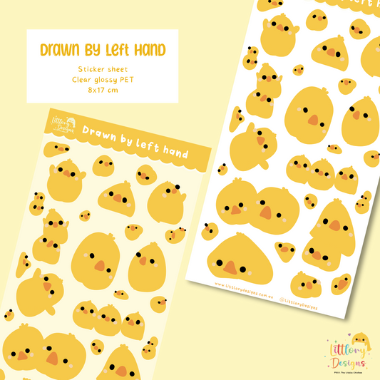 Drawn by Left Hand Sticker sheet