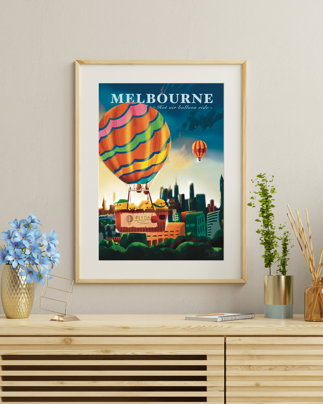 Melbourne Hot Air Balloon Ride Art Print