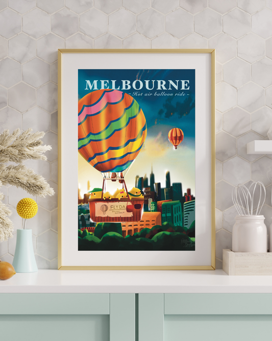Melbourne Hot Air Balloon Ride Art Print