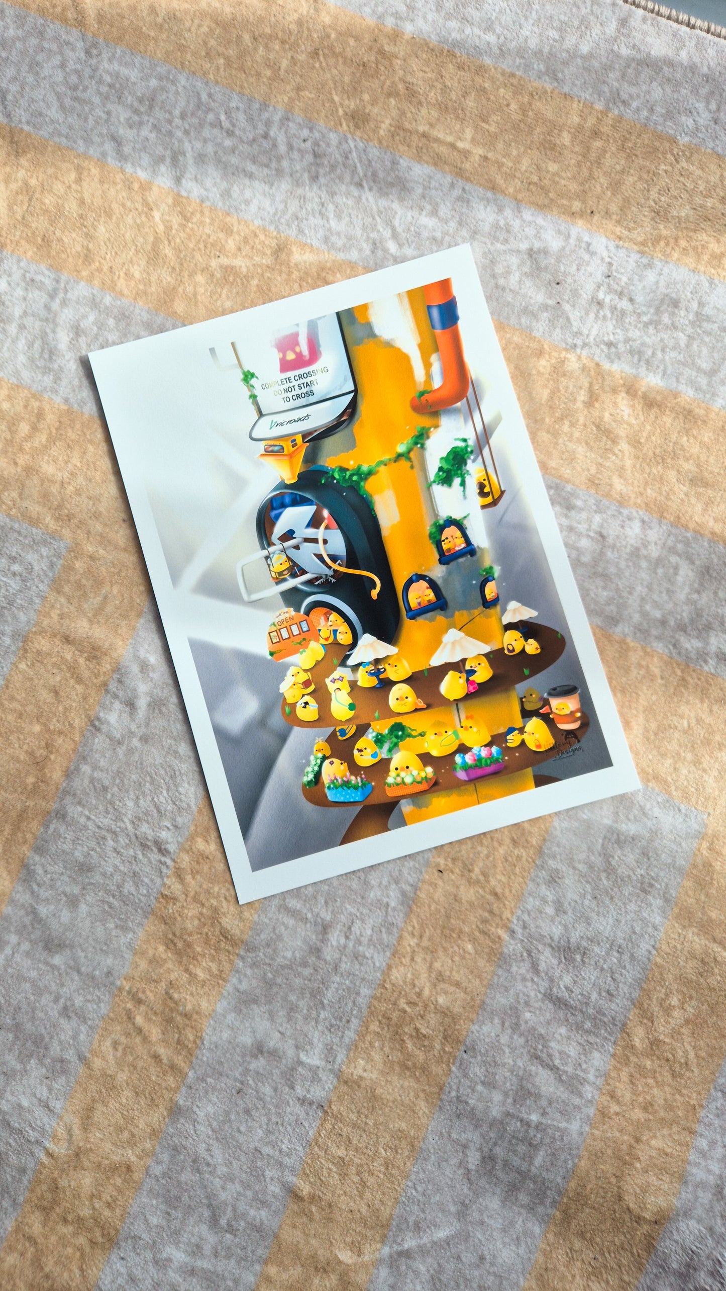 Pedestrian Button Cafe Art Print