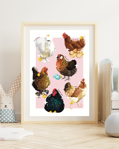 Australian Birds (Chickens) Art Print