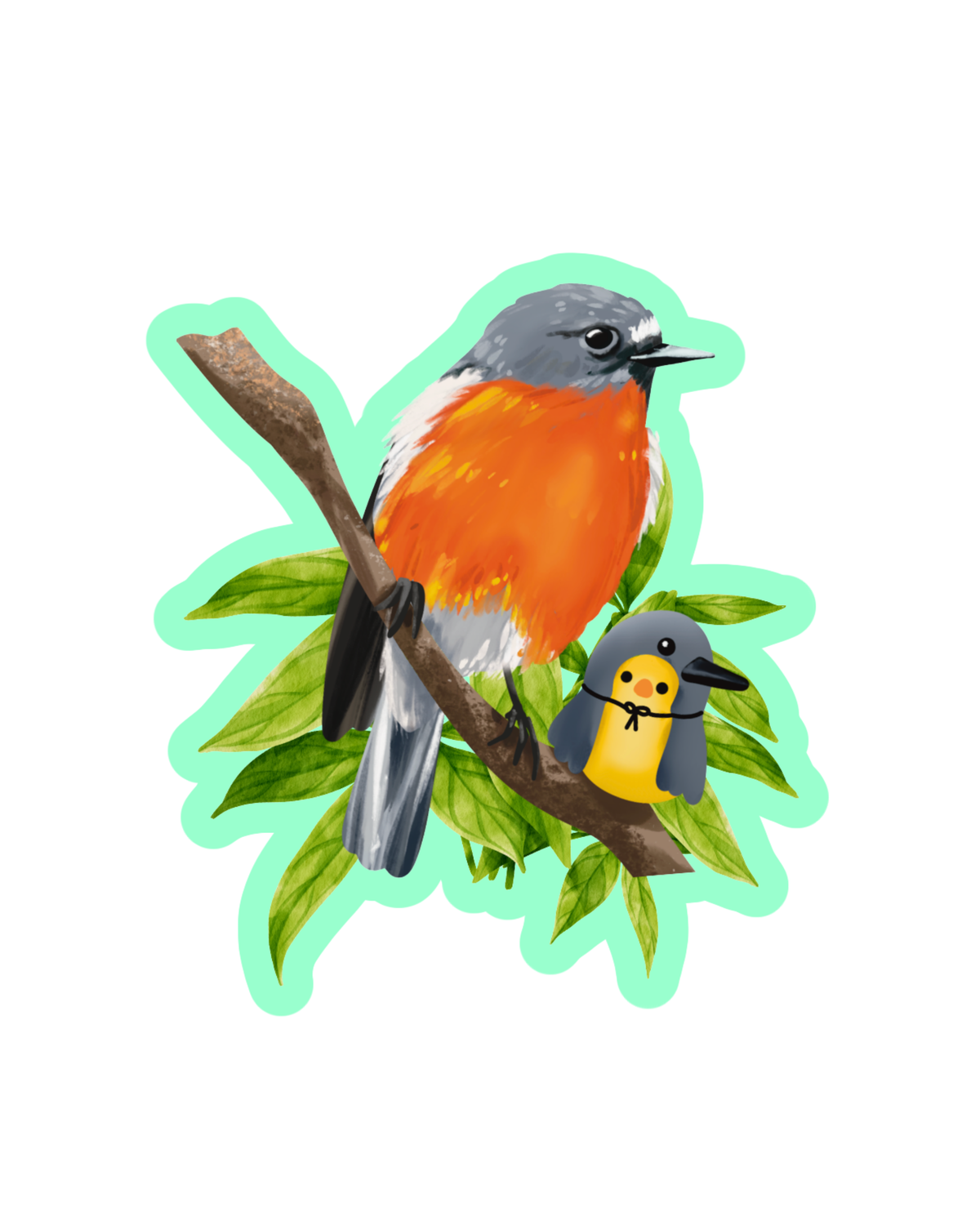 Flame Robin Sticker