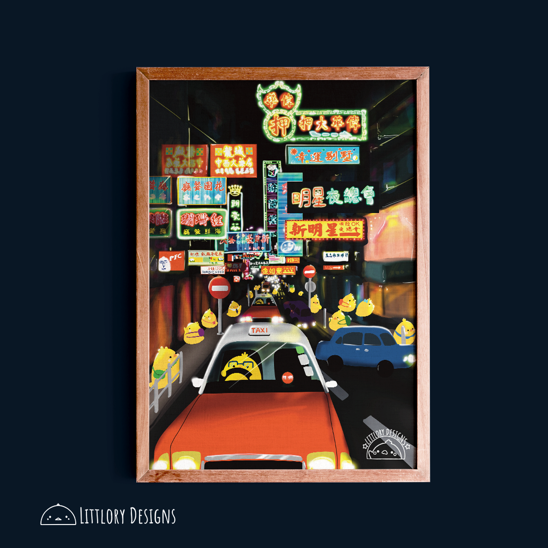 Hong Kong Night Art Print