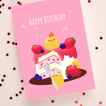 Happy Birthday Card (Mixed Berries Cake)