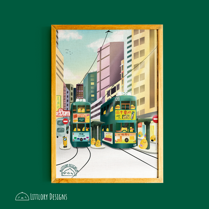 Hong Kong Tram Art Print