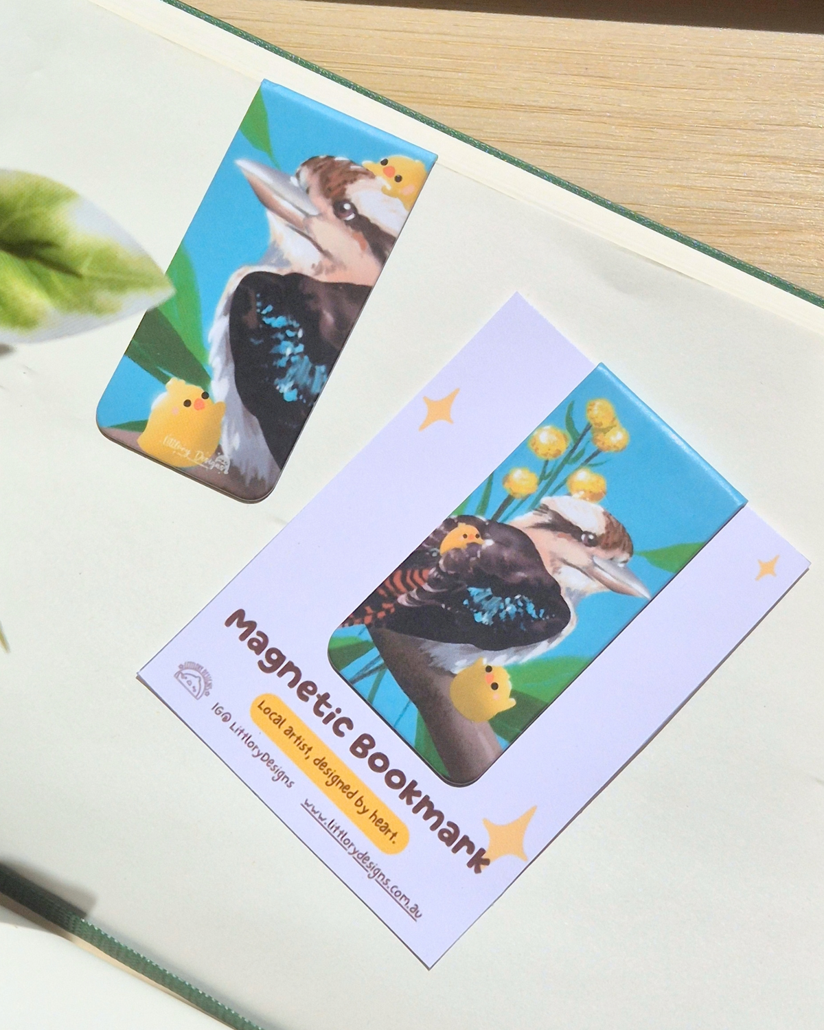 Kookaburra with Billy Buttons Bookmark
