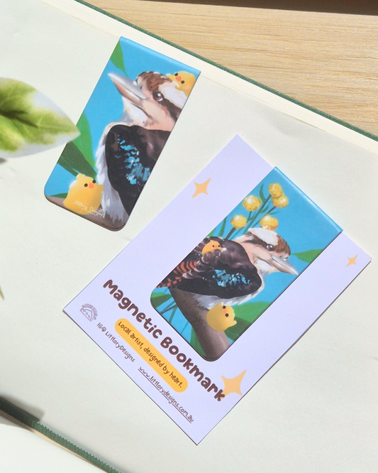 Kookaburra with Billy Buttons Bookmark