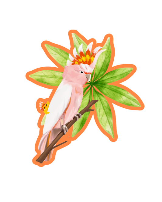 Pink Cockatoo Sticker
