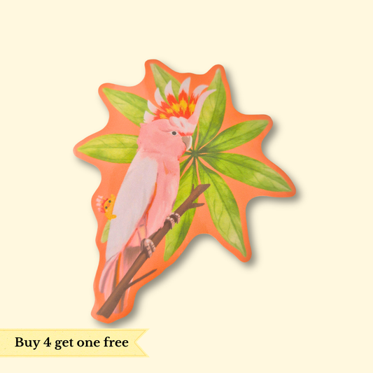 Pink Cockatoo Sticker