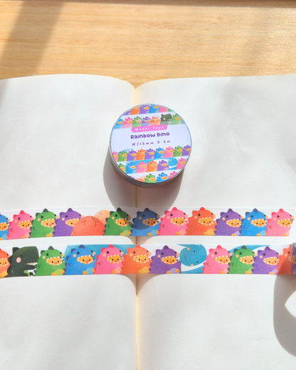 Rainbow Dino Washi Tape