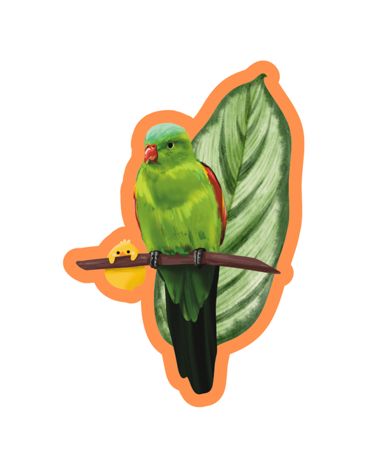 Red Winged Parrot Sticker