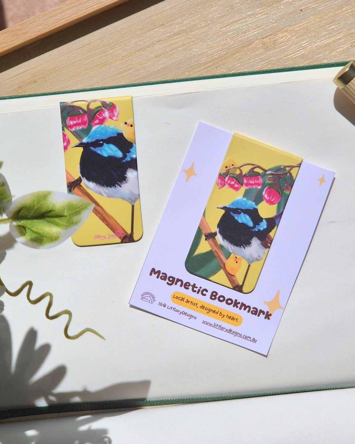 Superb Fairywren with Red Flowering Gum Bookmark