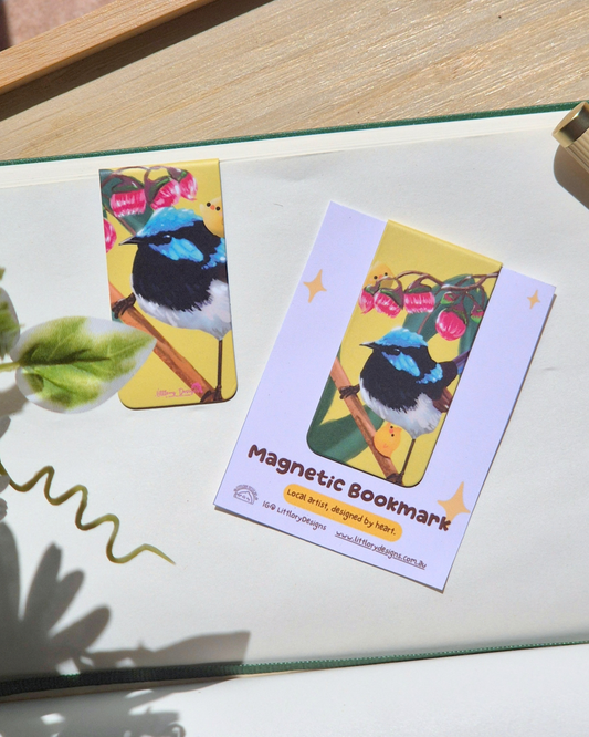 Superb Fairywren with Red Flowering Gum Bookmark