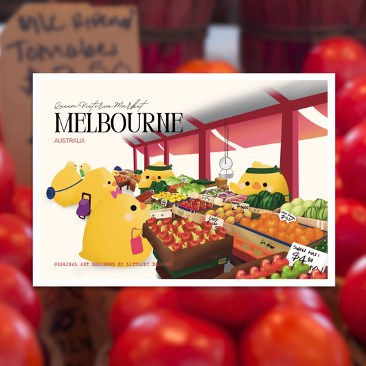 The Queen Victoria Market Melbourne Postcard
