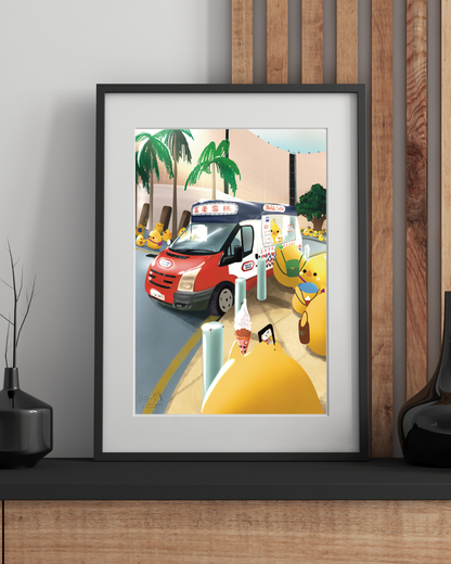 Hong Kong Ice Cream Truck Art Print