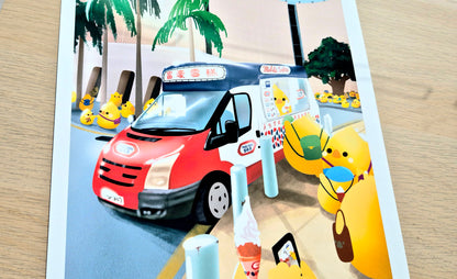 Hong Kong Ice Cream Truck Art Print