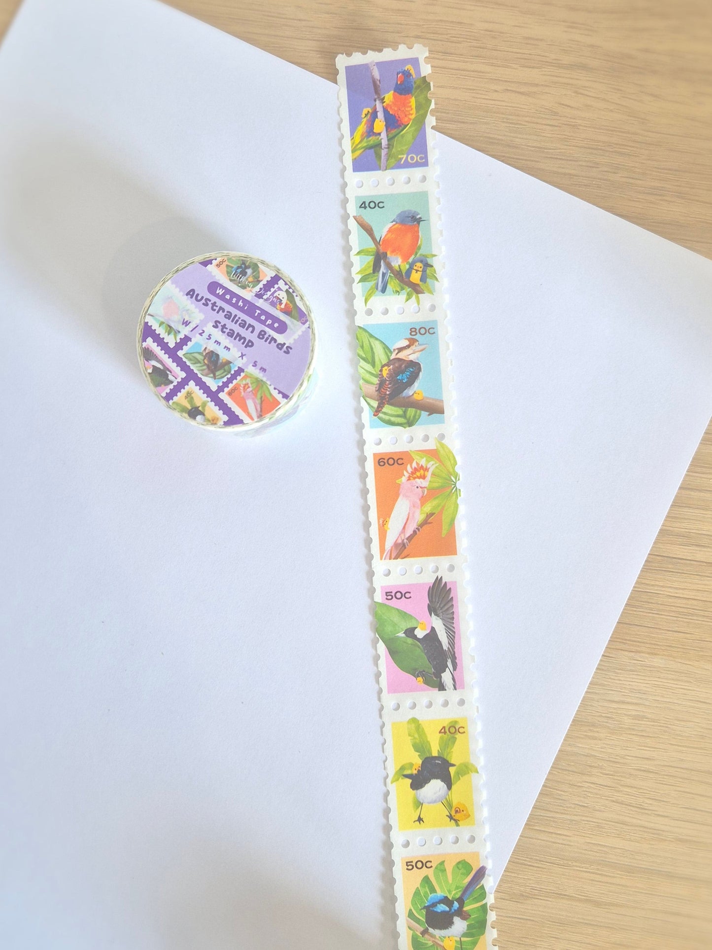 Australian Birds Stamp Washi Tape